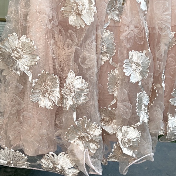 ❌DONATED❌Blush Pink Sweetheart Neckline Floral Mesh Overlay Lined Dress - Picture 10 of 16